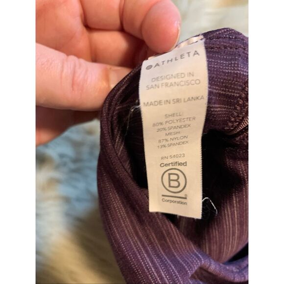 ATHLETA Conscious Space Dye Crop Bra Purple Medium - Picture 8 of 8